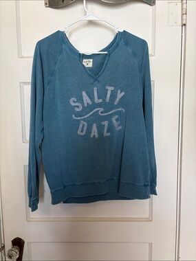 Salt Life Salty Daze Blue Graphic Pullover Sweatshirt Adult Size L